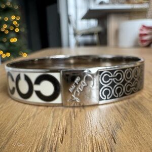 Vintage Coach Silver, Black and White Bangle